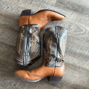 TONY LAMA vintage leather two tone boots cowboy size 11